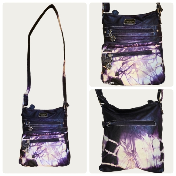 Handbags - Angel Barcelo Vegan Purple Tie-Dye Crossbody Bag EUC